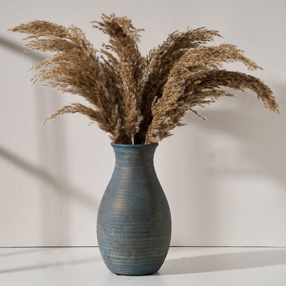 Jarrón Decorativo Aurek –  Rústico Minimalista Cerámica con Acabado Bronce