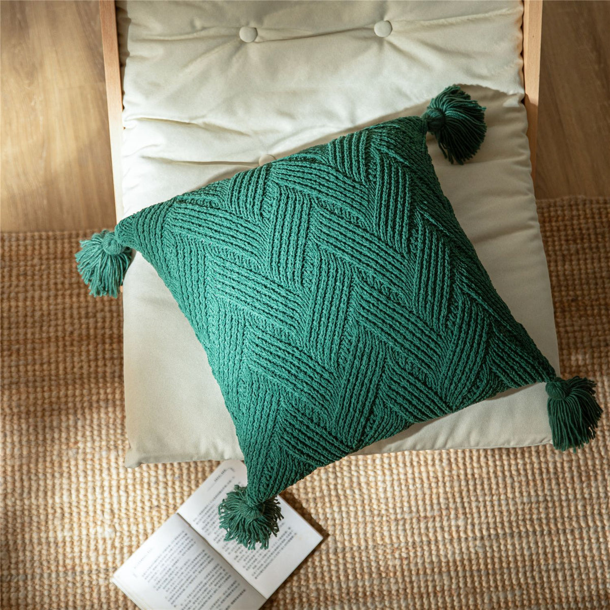 Cojín Decorativo de Estilo Nórdico con Borlas