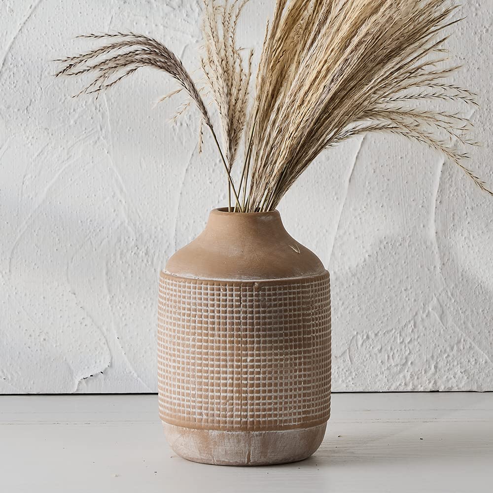 Jarrón Decorativo Saren – Rústico Minimalista Cerámica Acabado Arena